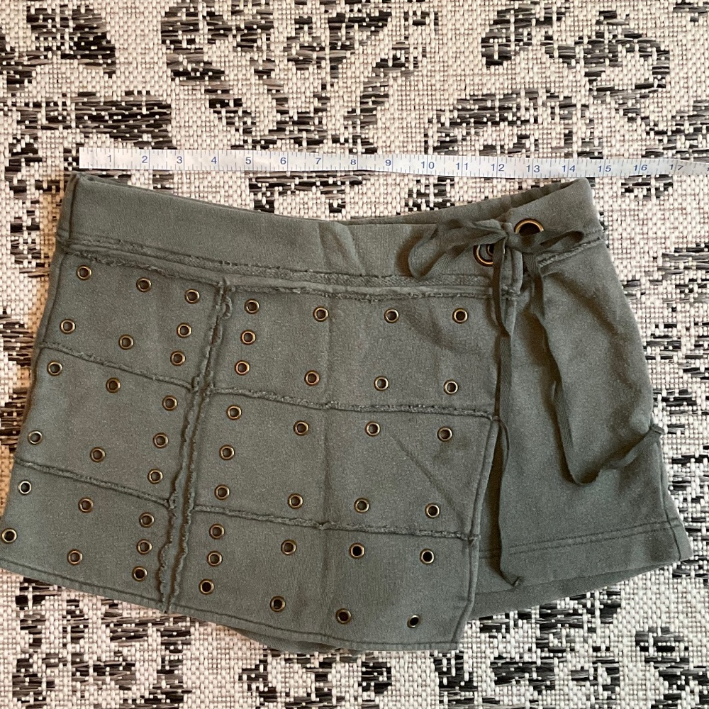 Free People “Wanderlust Wrap Skort” xsmall green olive edgy comfy